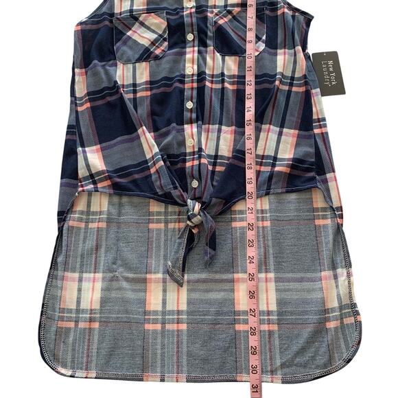 Via Penny Lane Reworked Apparel | Aaliyah Graphic Plaid Button Down Shirt Small - Picture 7 of 10